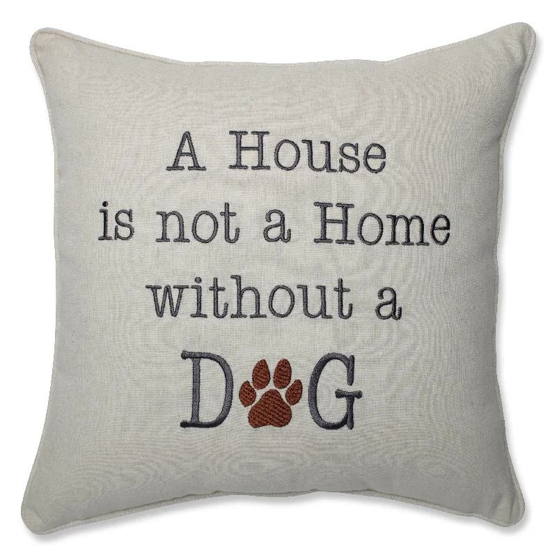 A House Is Not A Home Natural 16.5-Inch Throw Pillow