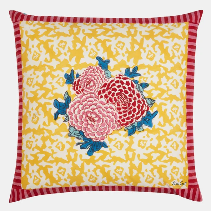 Arabesque Yellow Gold Square Pillow