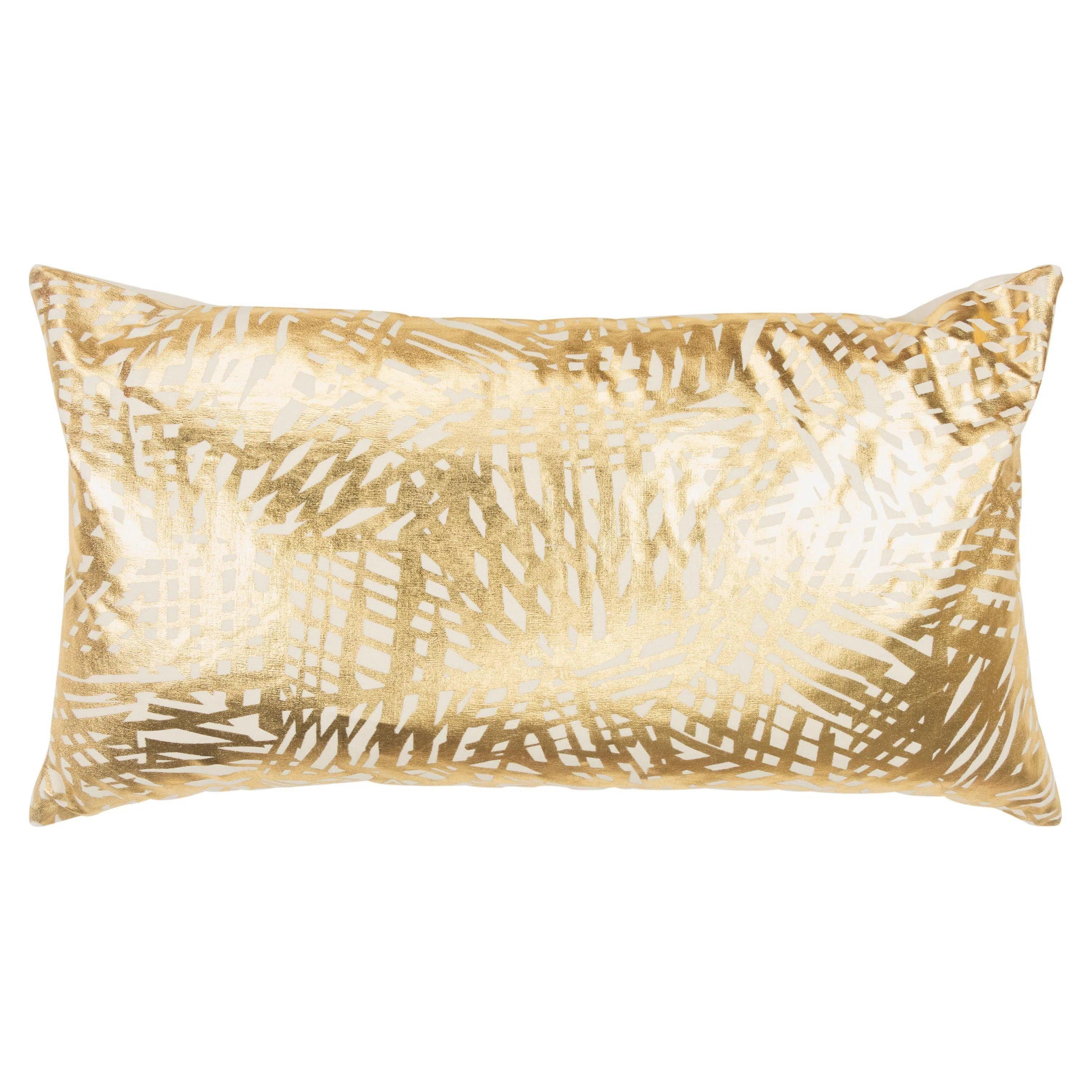 Beta Metallic Gold Lumbar Pillow With Insert