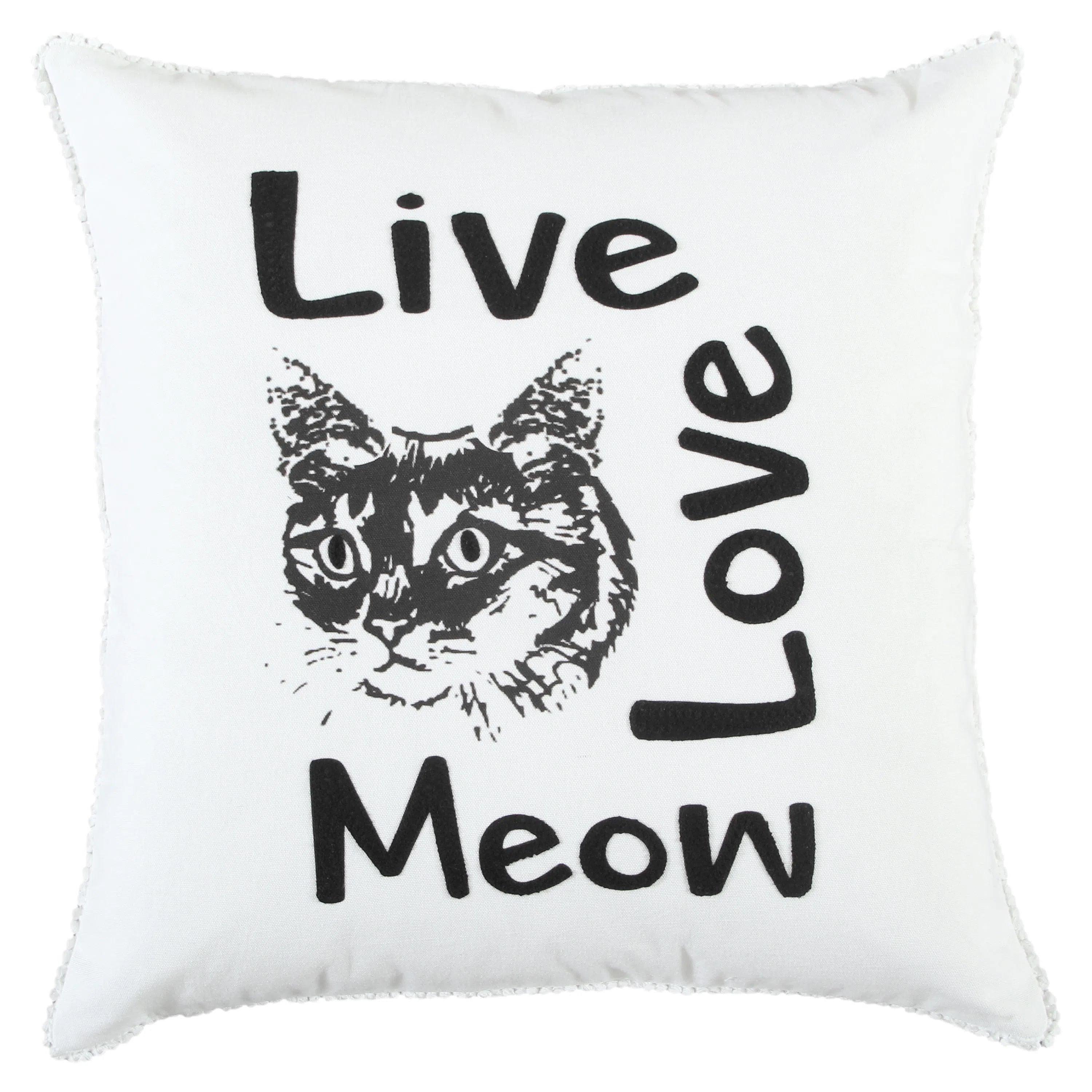 Black Skye Words Fun Decorative Couch Pillows With Down Insert