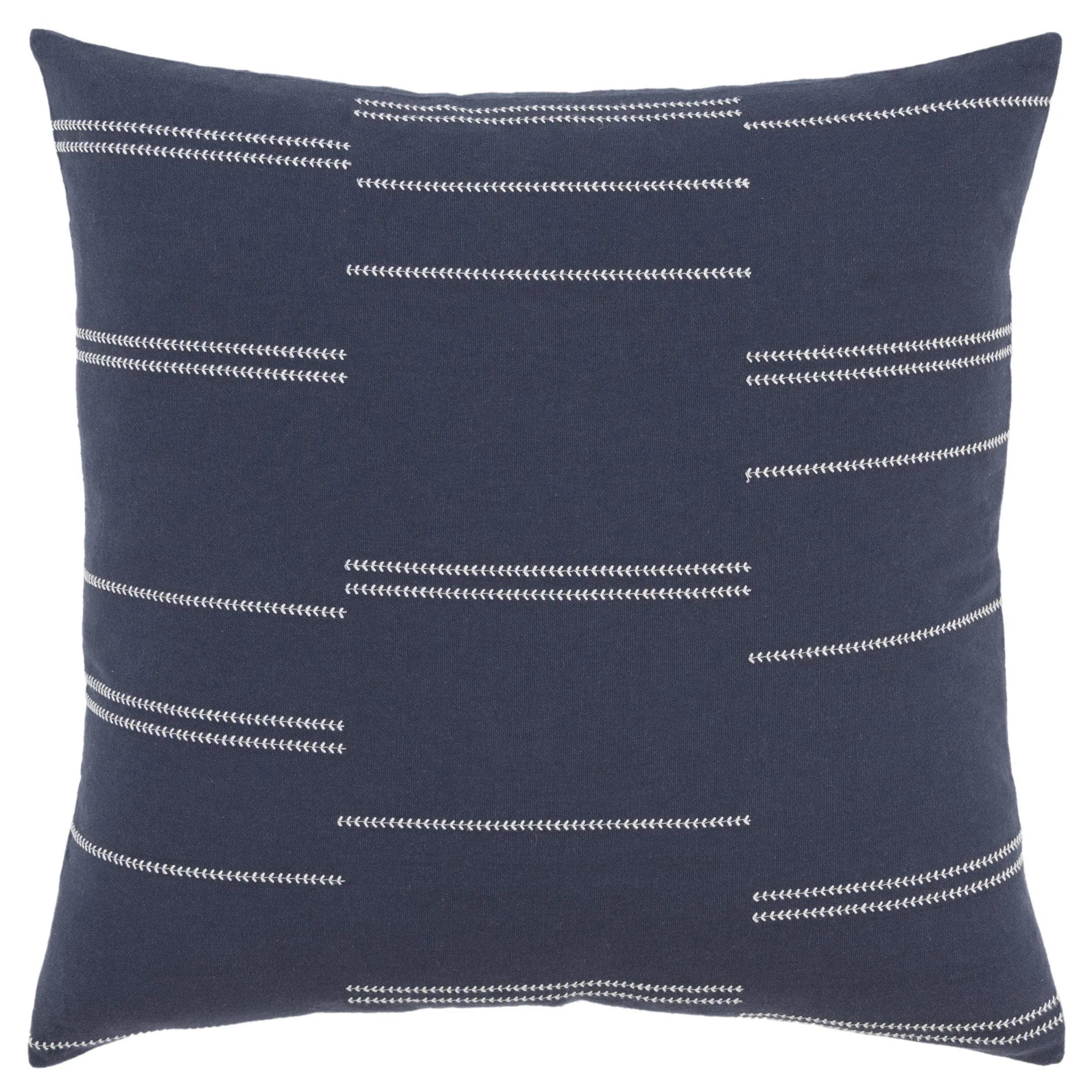 Broken Stripe Blue Throw Pillow With Down Insert