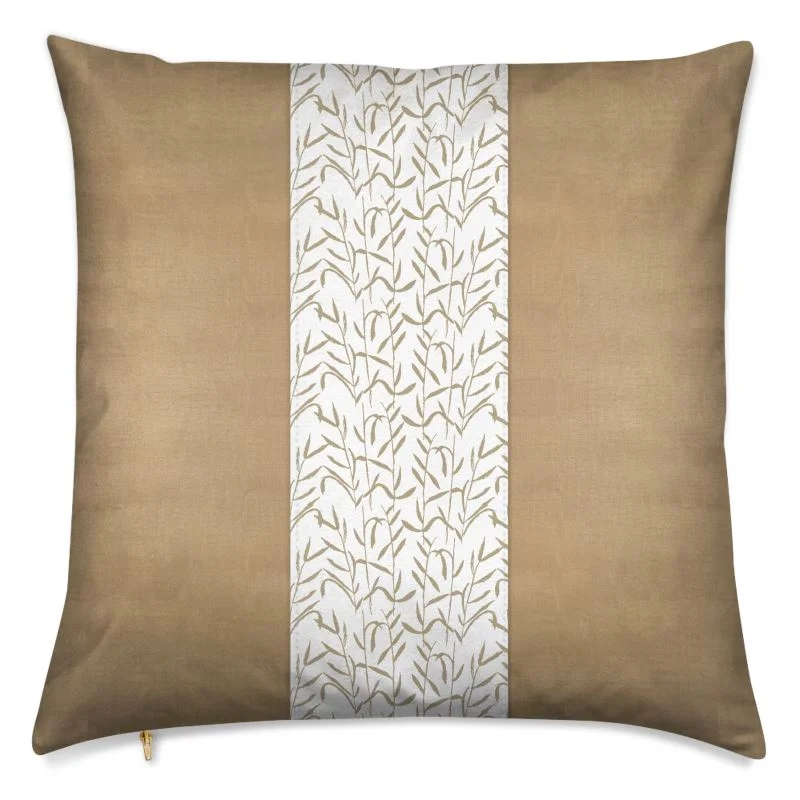 Brushed Brass Pillow with Botanic Brass Panel