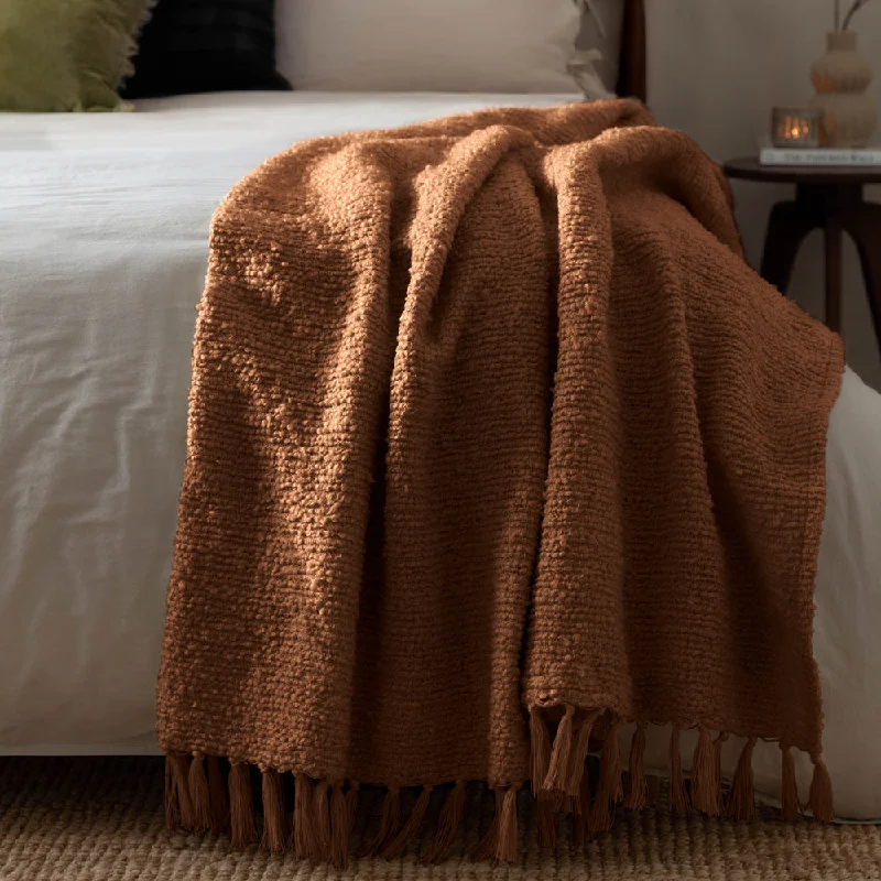 Candar Textured Boucle Throw Ginger