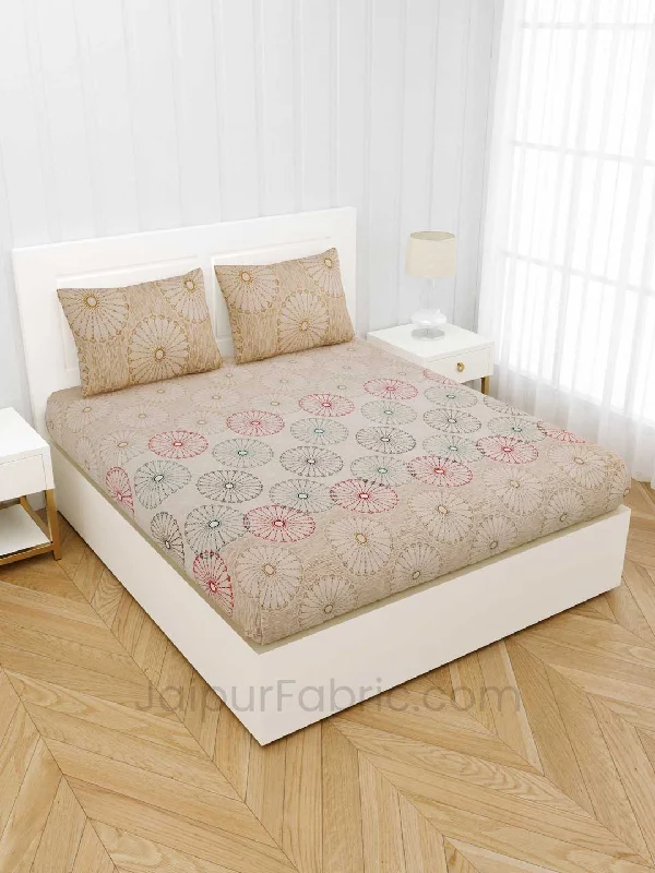 Caramel Cream Premium Cotton King Size Double BedSheet