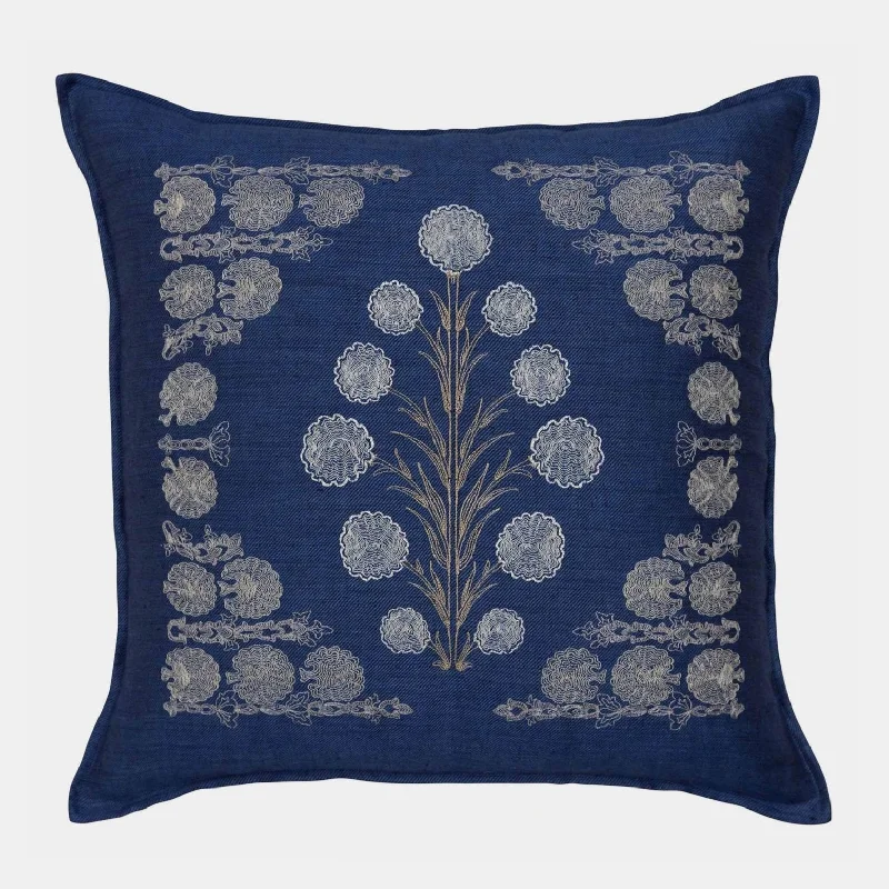 Carnation Indigo Square Pillow