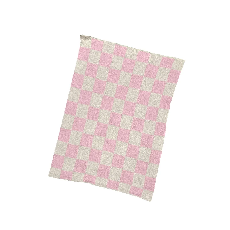 Checkers Mini- Pink Baby Blanket