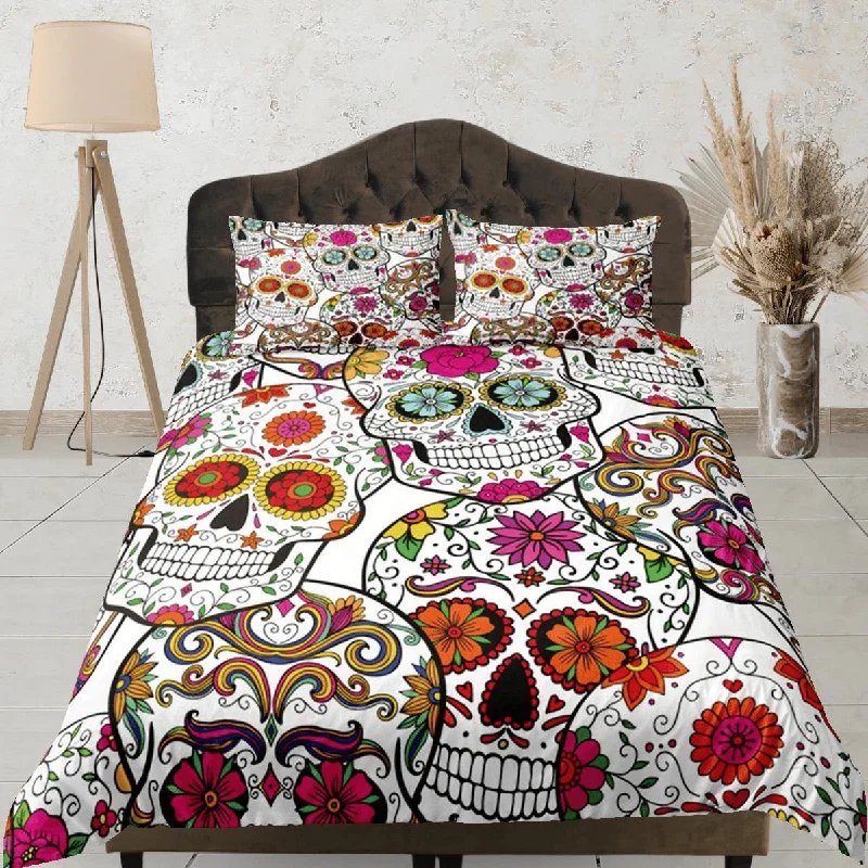 Cinco de Mayo Skull Duvet Cover Set Colorful Bedspread Dorm Bedding Pillowcase Bedding Mexican Design