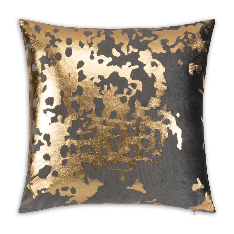 Inspire Me! Home Decor Elise Charcoal Gold Pillow