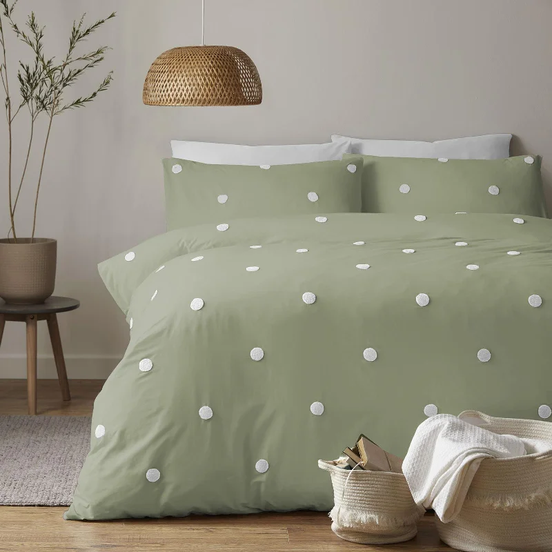 Dot Garden Duvet Cover Set Sage