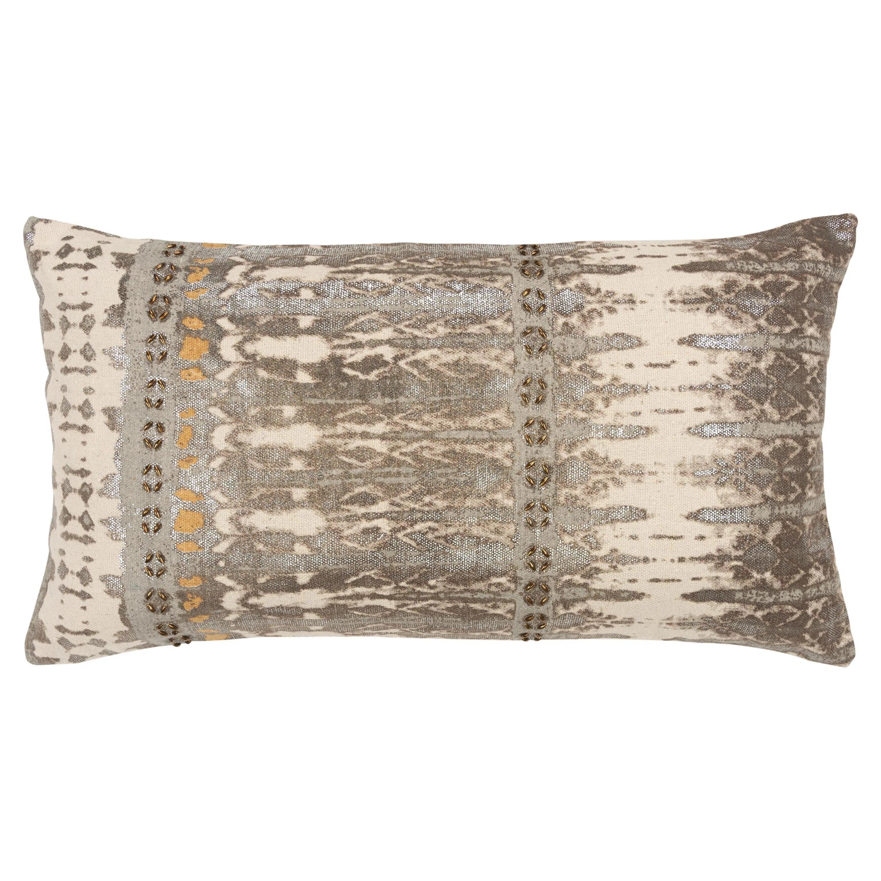 Edge Abstract Gold Lumbar Pillow With Insert