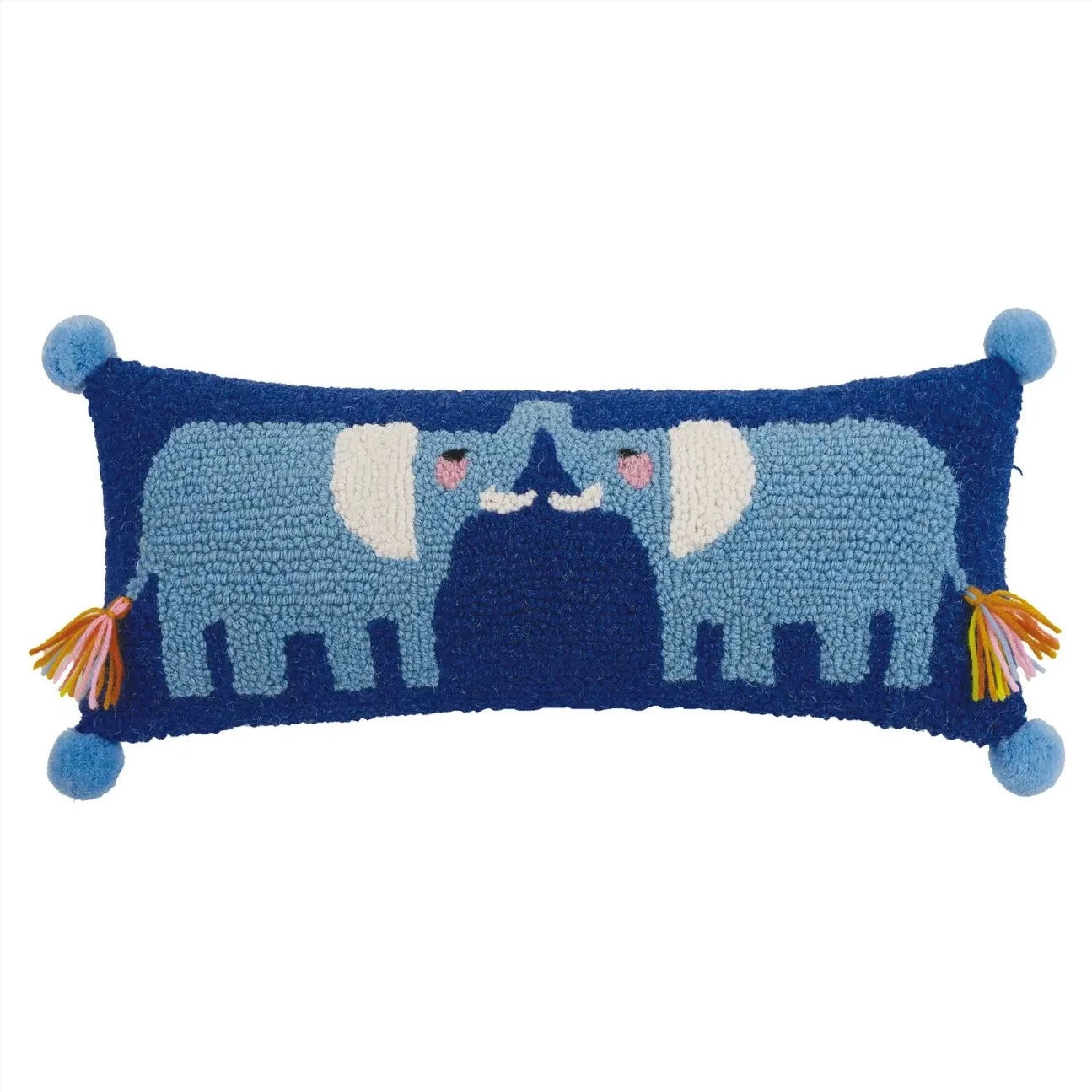 Elephant Hook Pillow with Tassels