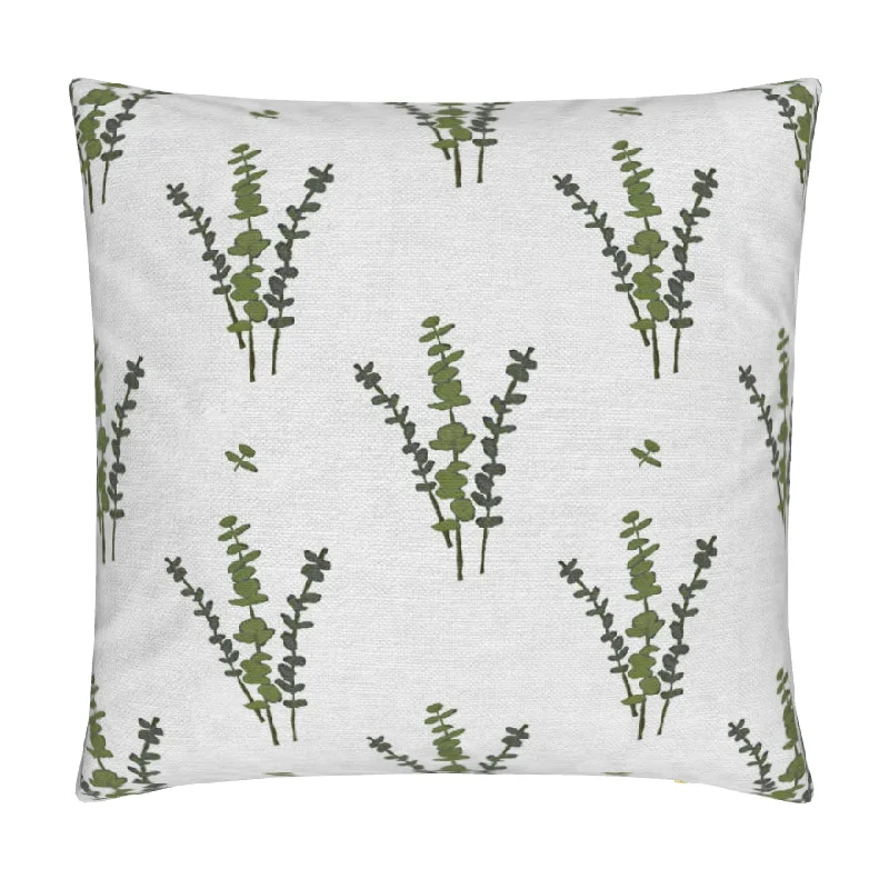 Eucalyptus White & Olive Greens Luxury Pillow Small Repeat