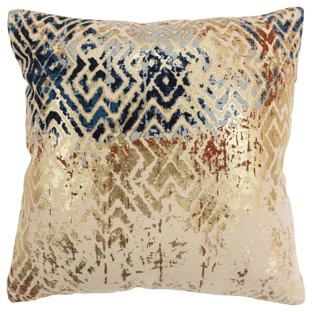 Faida Gold Throw Pillow With Down Insert