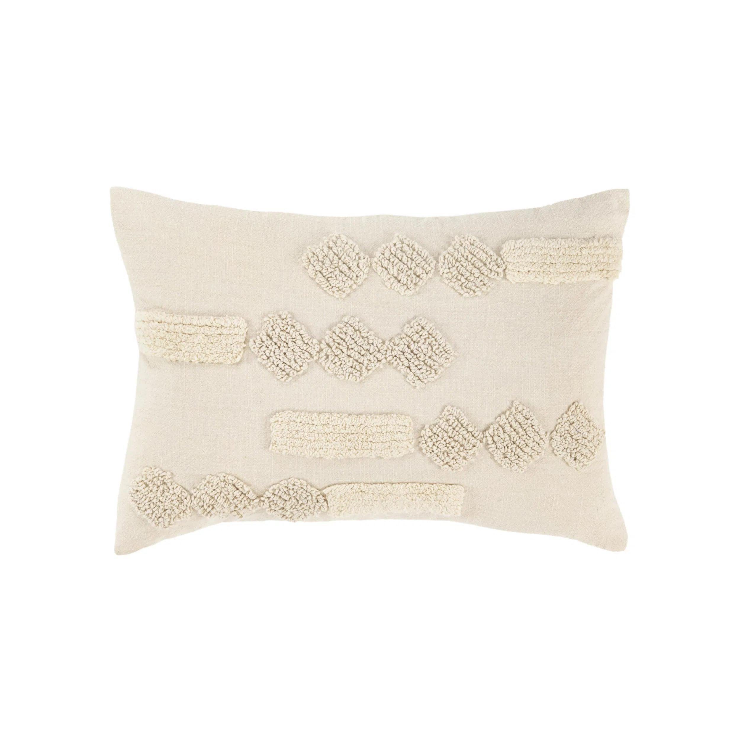 Faye Tonal Geometric Lumbar Decorative Pillow