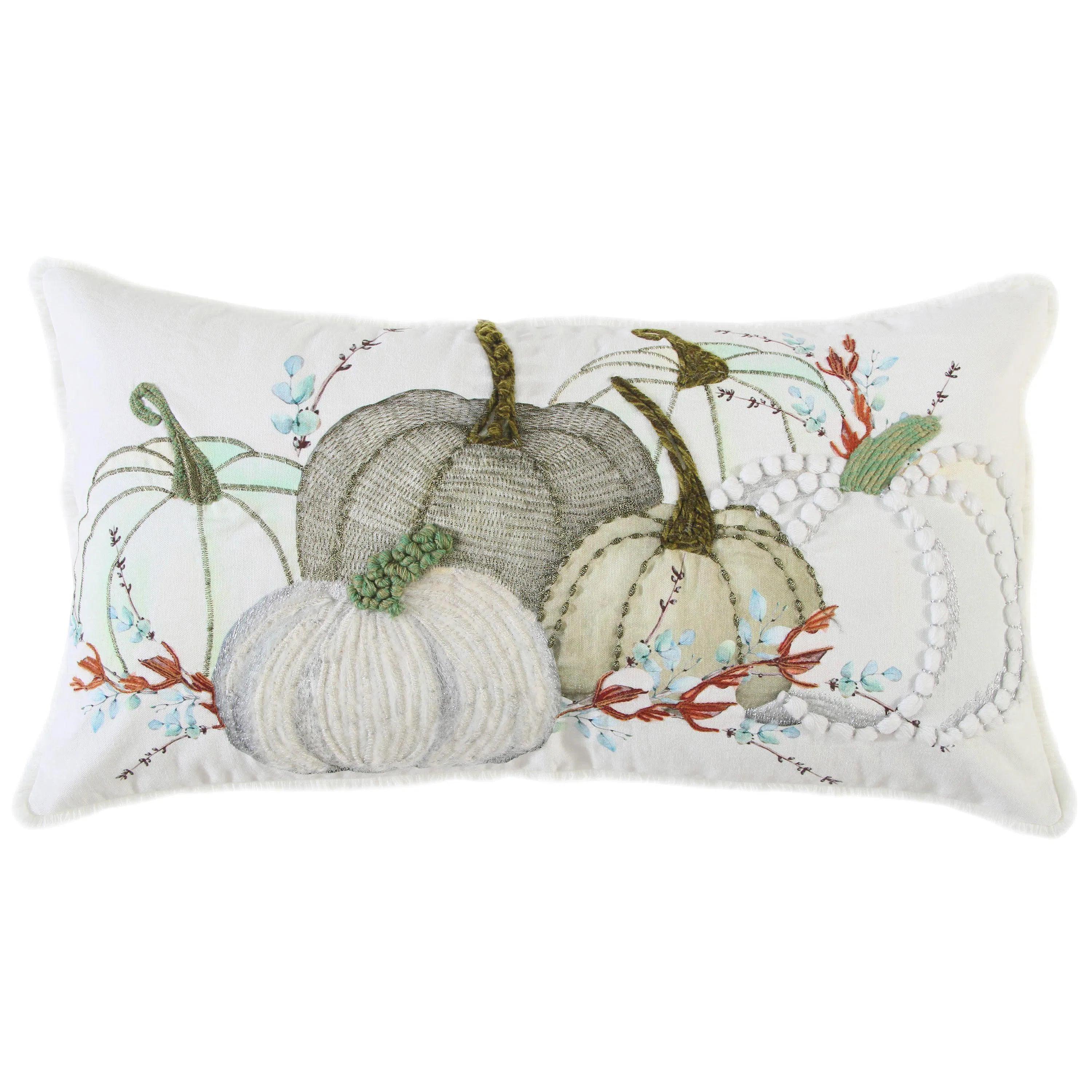 White Gina Pumpkins Couch Lumbar Pillows