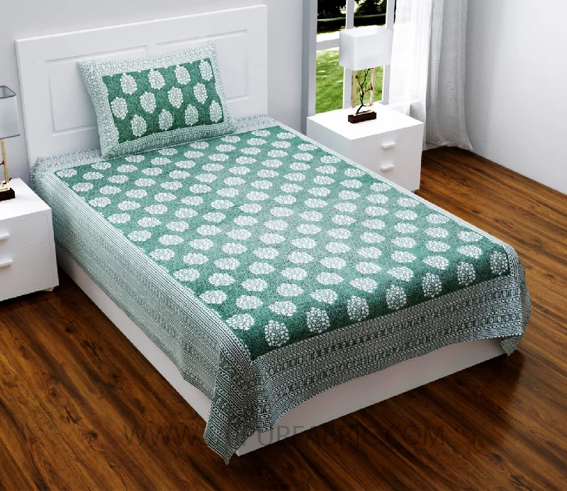 Green Traditional Badge Single Bedsheet