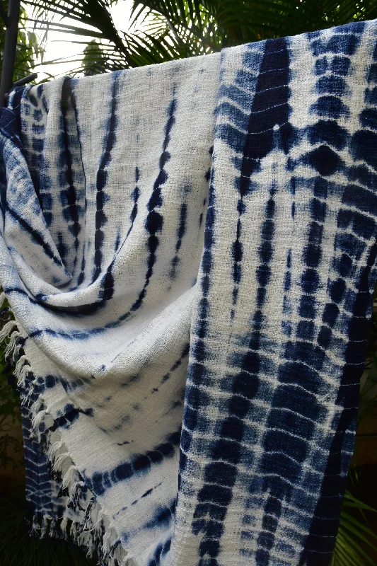 Indigo Tie n Dye Throw, Handcrafted, Unique Patterns, Jaipur Style