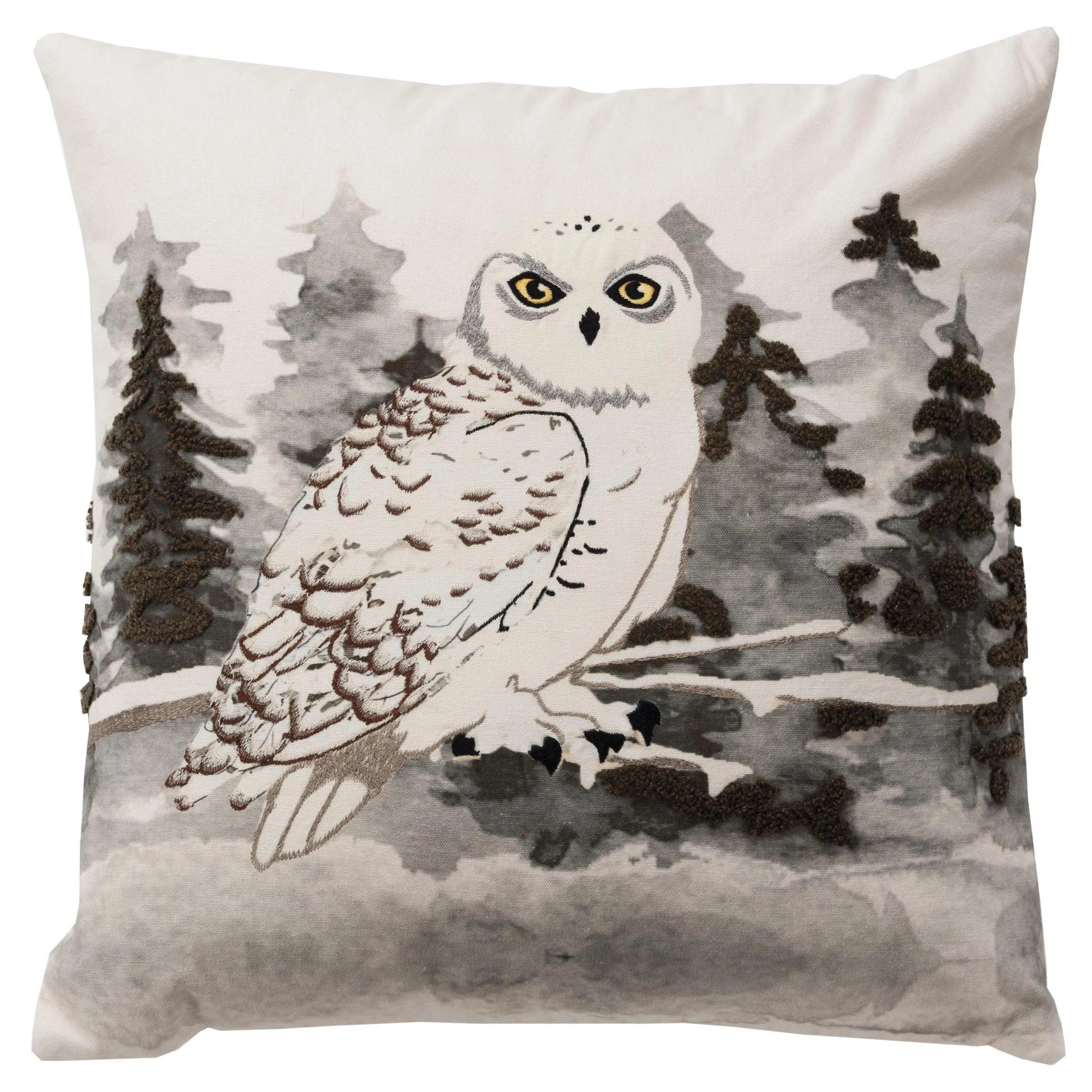 Jade Owl Decorative Throw Pillow With Down Insert