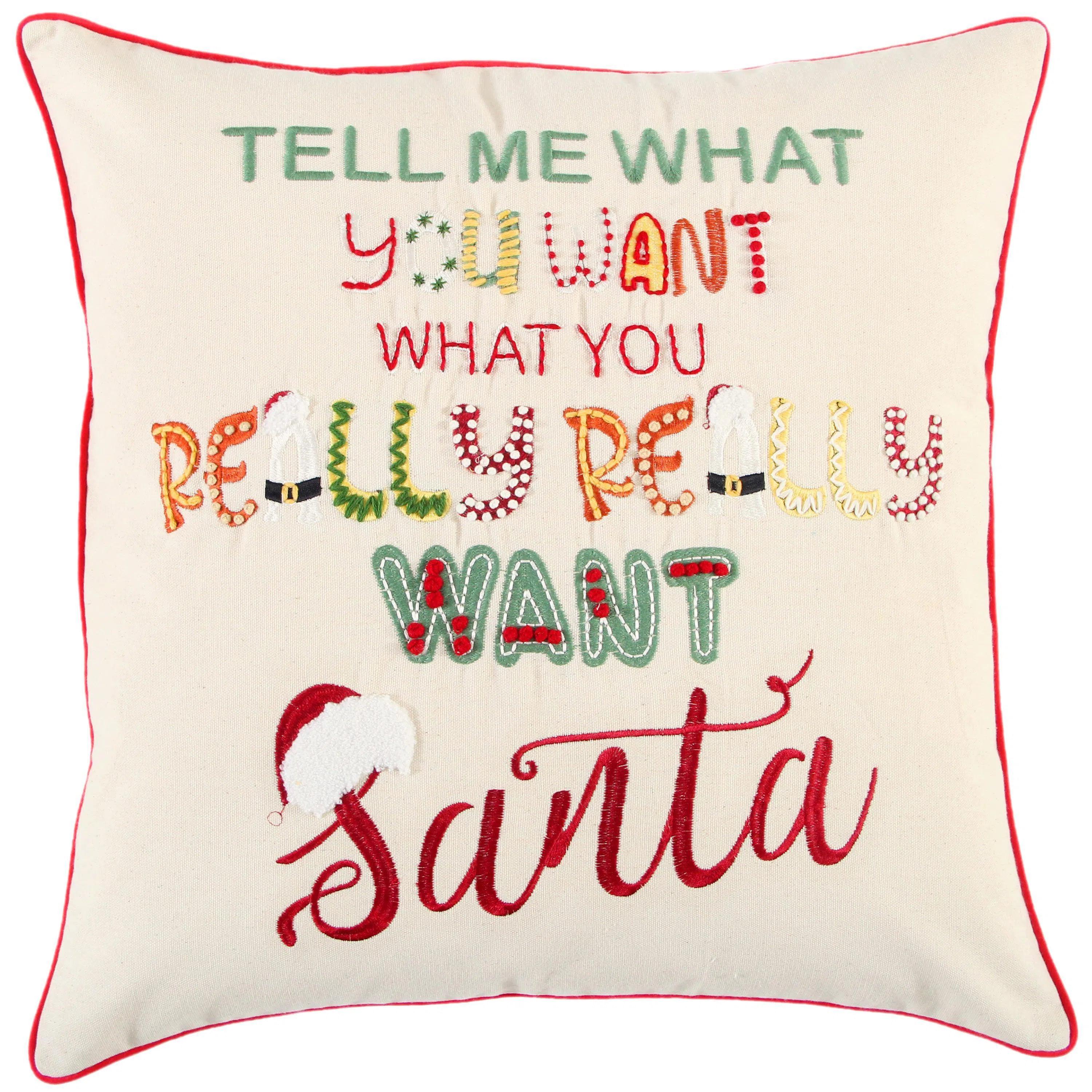 Multi White Christmas Words Decorative Throw Pillows Lark