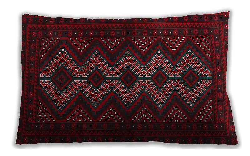 Traditional Classic Indoor Outdoor Rectangular Burgundy Brown Lumbar Throw Pillow, 13 inch by 19 inch, lbtr1535