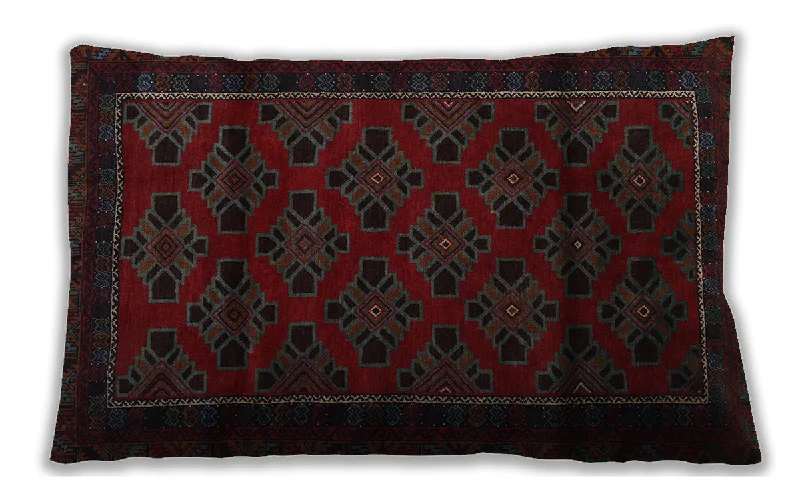 Traditional Classic Indoor Outdoor Rectangular Burgundy Brown Lumbar Throw Pillow, 13 inch by 19 inch, lbtr2396