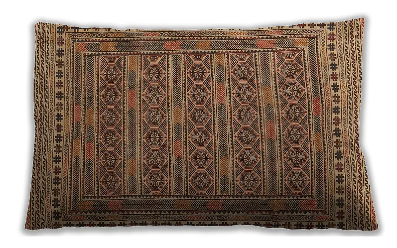 Traditional Classic Indoor Outdoor Rectangular Brown Sand Brown Lumbar Throw Pillow, 13 inch by 19 inch, lbtr2770