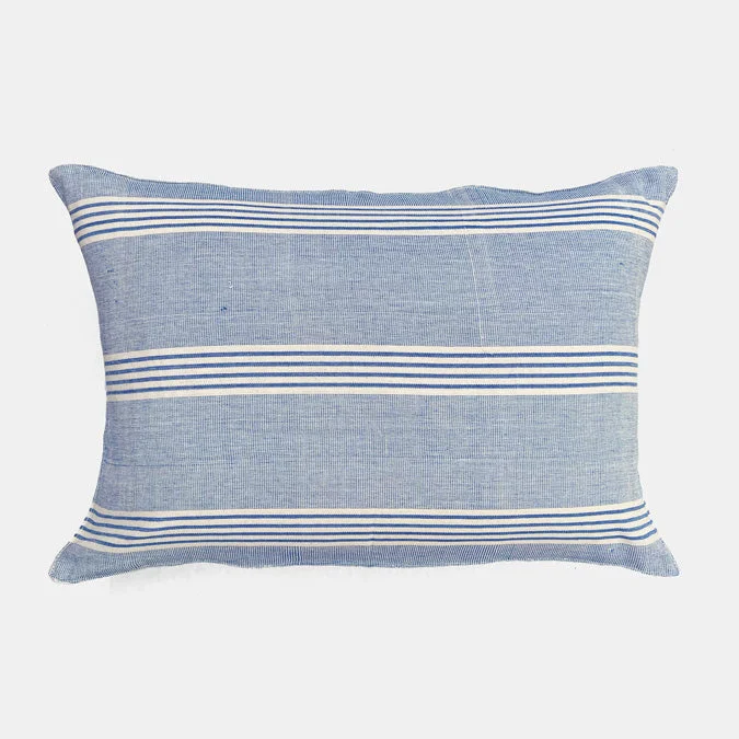 Light Blue Stripe Lumbar Pillow