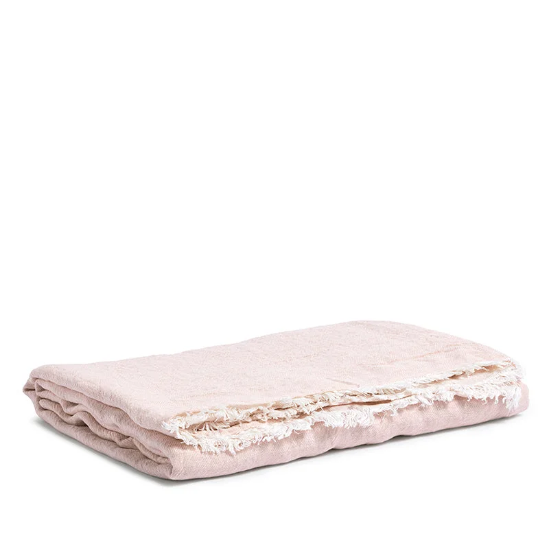 Linen throw blush