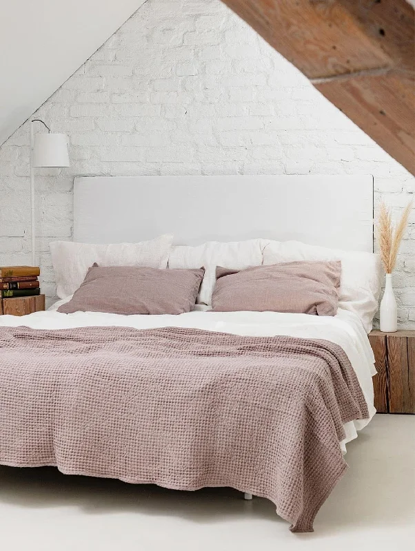 Linen Waffle Bed Throw | Rosy Brown