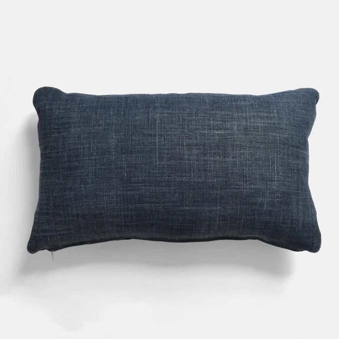 Farrow Indigo Belgian Linen Lumbar Pillow