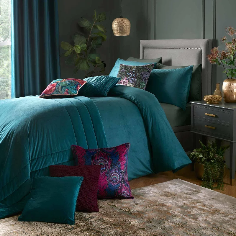 Montrose Velvet Duvet Cover Set Teal