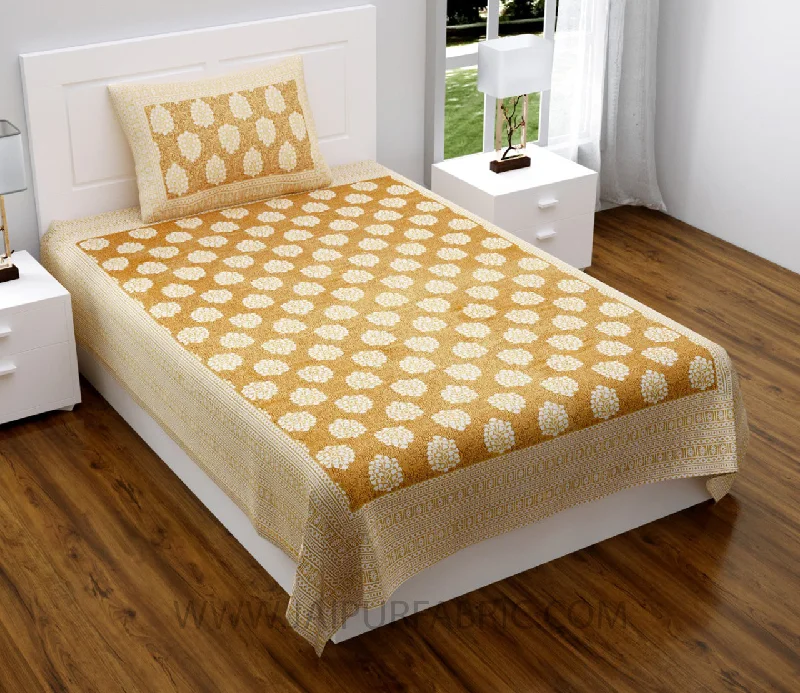 Mustard Traditional Badge Single Bedsheet