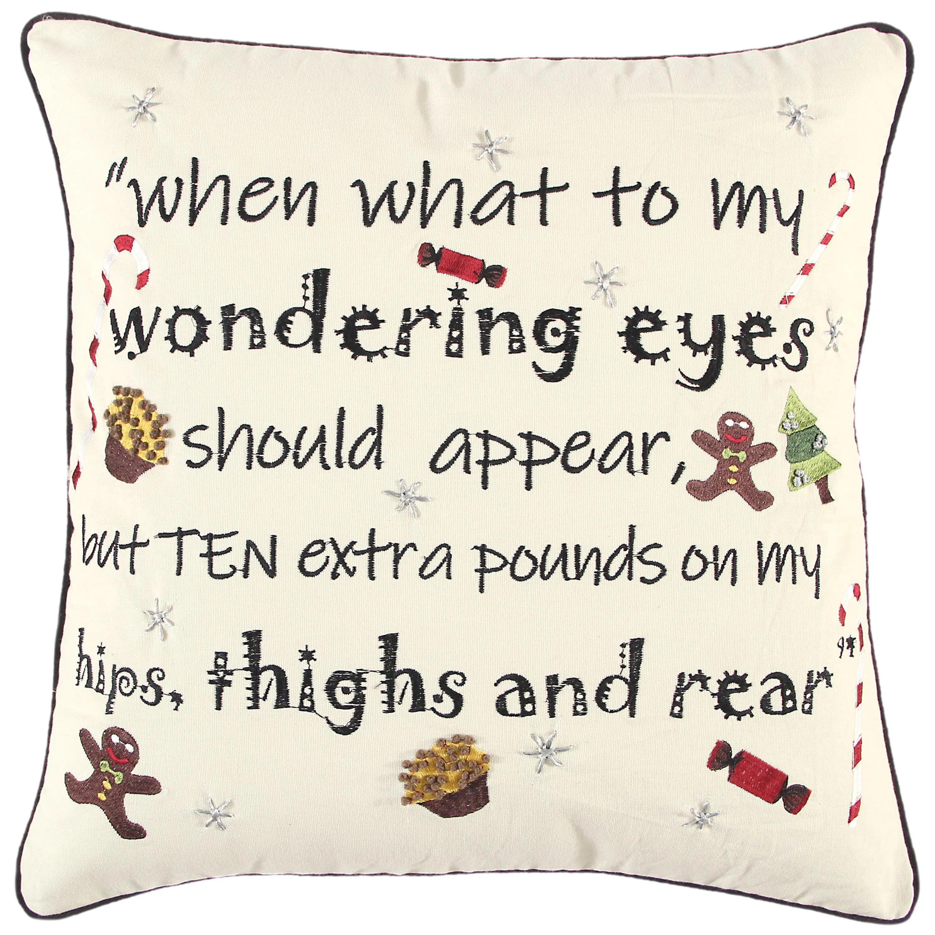 Natural Christmas Words Decorative Throw Pillows Lark