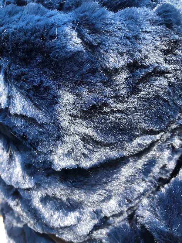 Faux Fur Navy / Charcoal Grey Throw