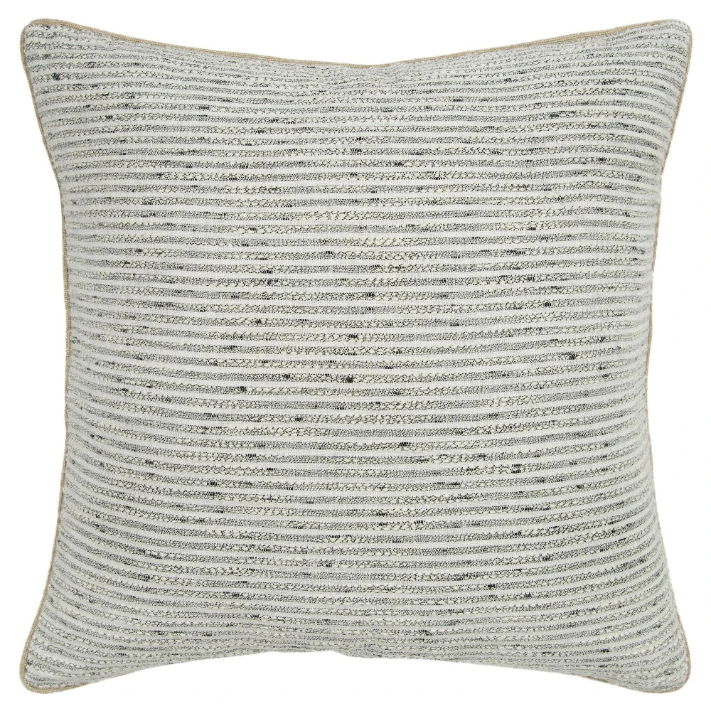 Niko Burlap Gray Throw Pillow With Down Insert