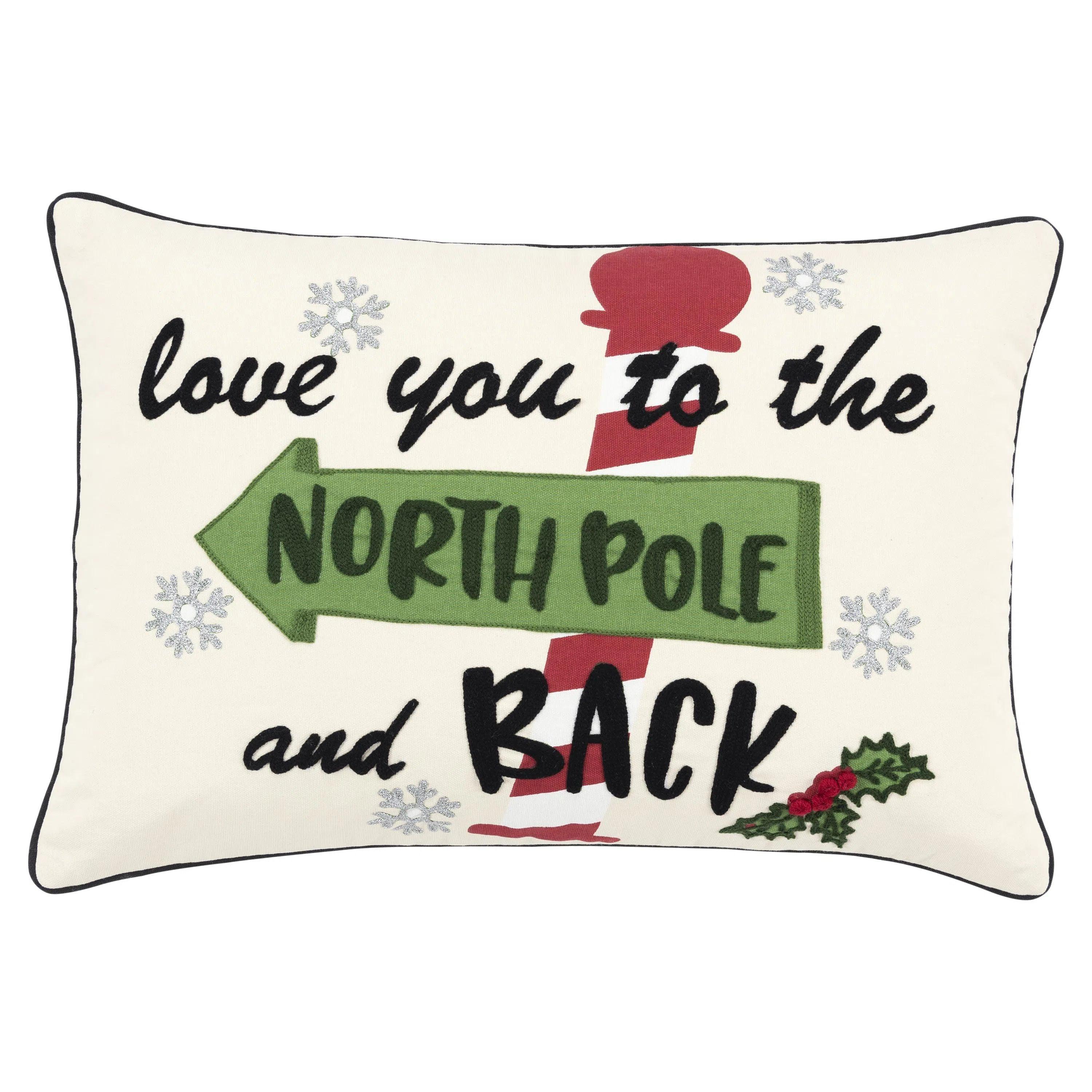 White Christmas Lumbar Pillow North Pole