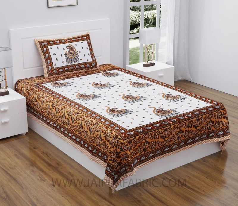 Orange Pageant Paisley Single Bedsheet