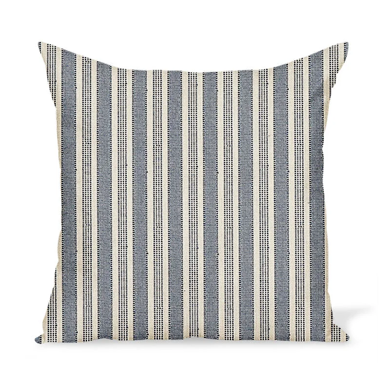 Peter Dunham Textiles Outdoor Amida in Indigo on Natural Pillow