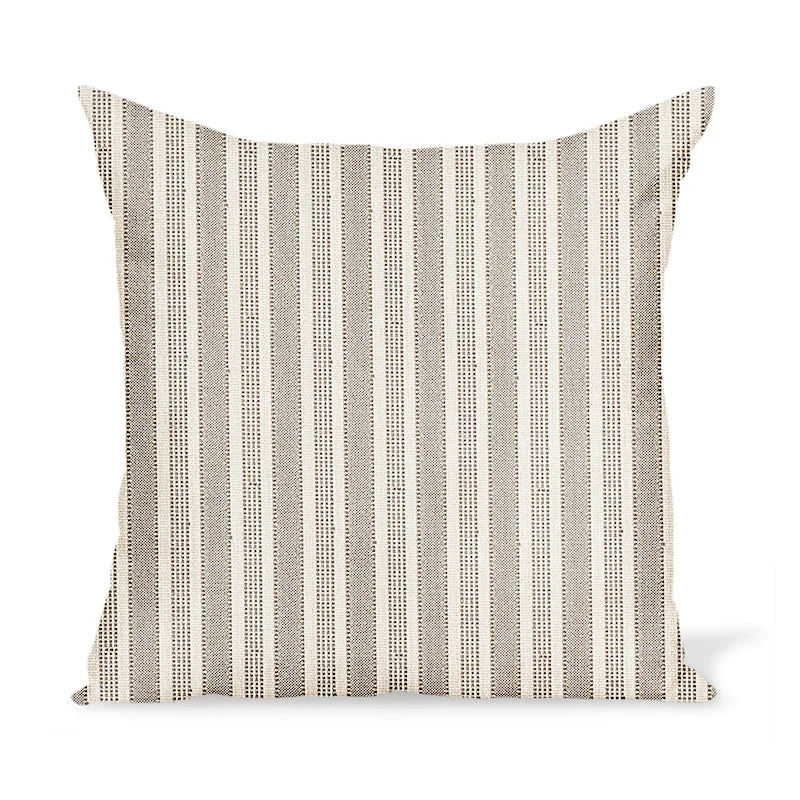 Peter Dunham Textiles Outdoor Amida in Stone on Natural Pillow