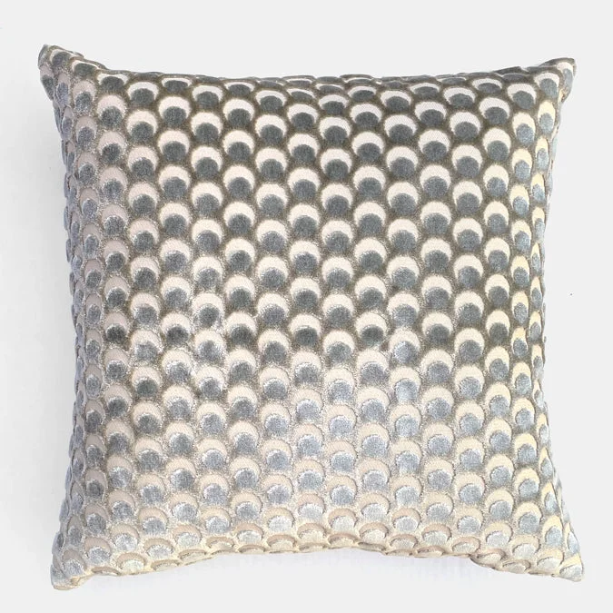 Ottoman Spot Pewter Velvet Square Pillow