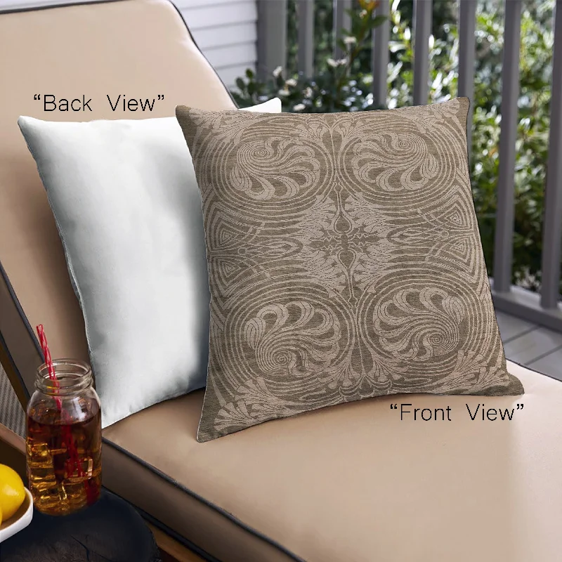 Mid-Century Modern Urban Indoor Outdoor Square Camel Brown Throw Pillow, 18 inch by 18 inch, pwurb2146