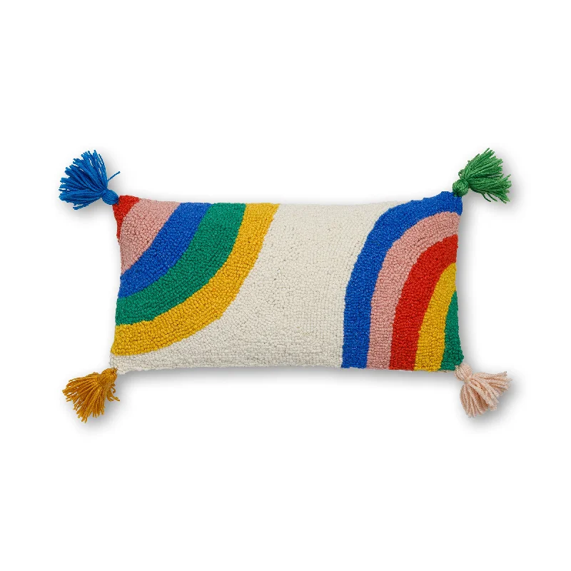 Rainbow with Tassels Hook Pillow