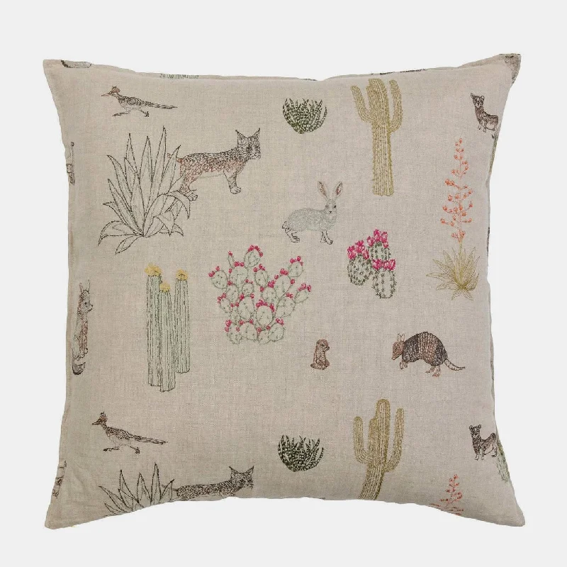 Saguaro Desert Friends Square Pillow