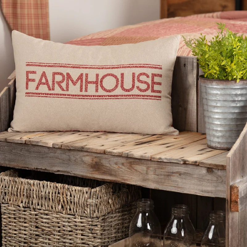 Sawyer Mill Red Farmhouse Pillow 14x22