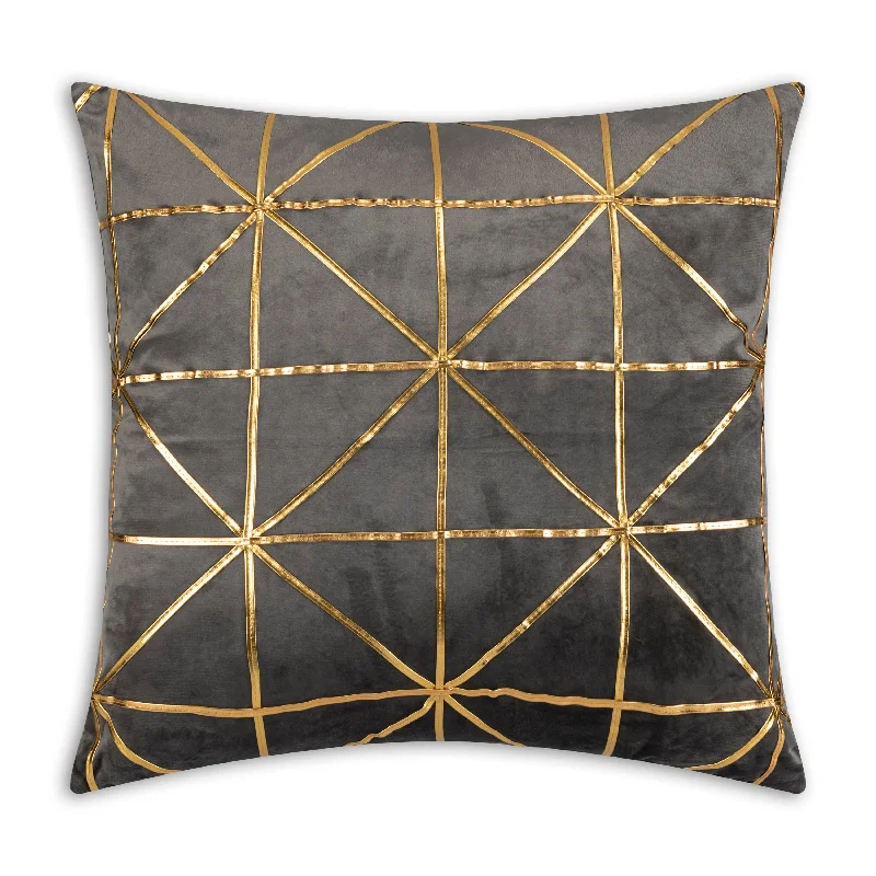 Inspire Me! Home Decor Sera Charcoal Gold Pillow