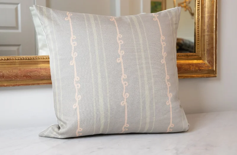 Sister Stripe Taupe, Sage & Light Peach Luxury Pillow