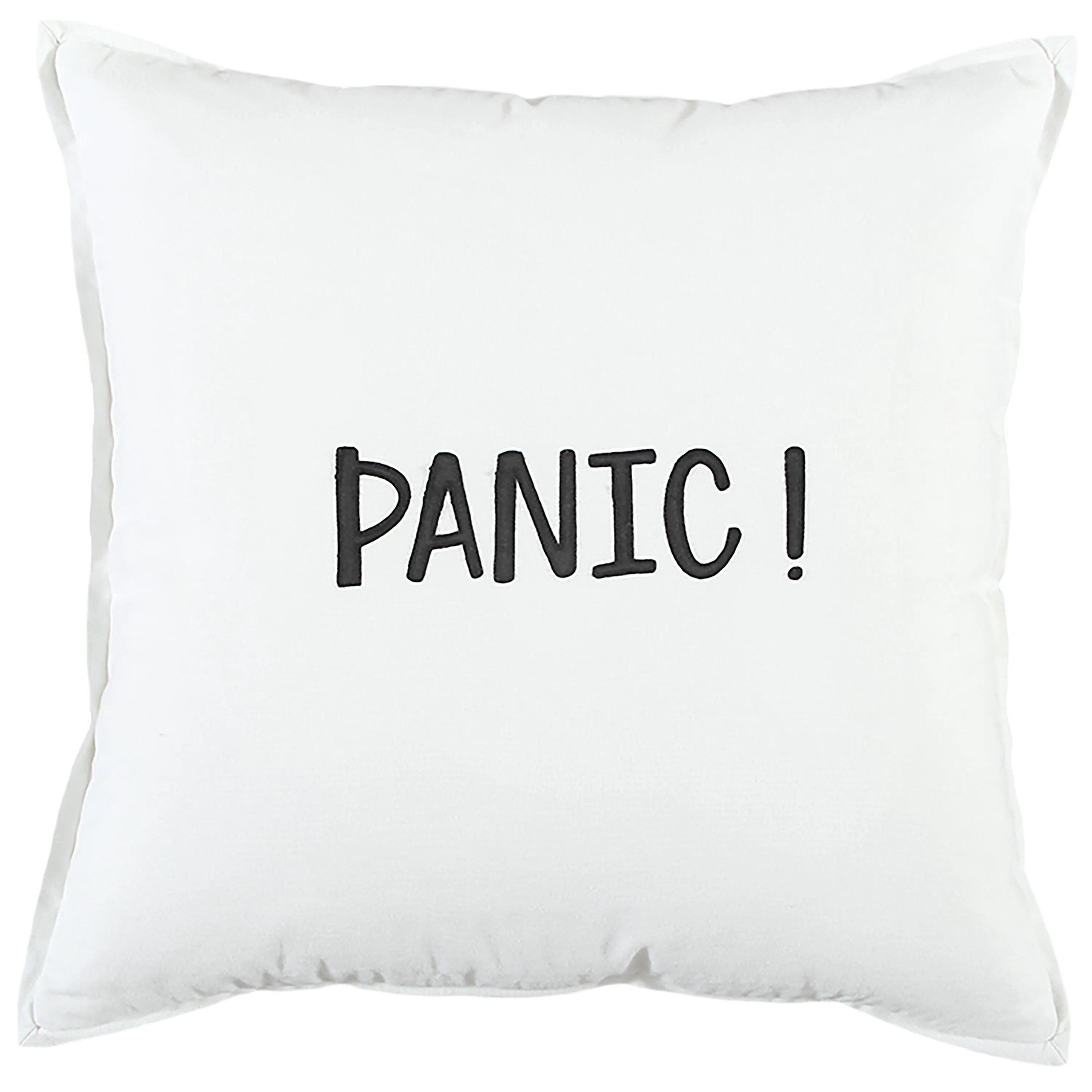 Skye Black Words Fun Decorative Couch Pillows With Down Insert