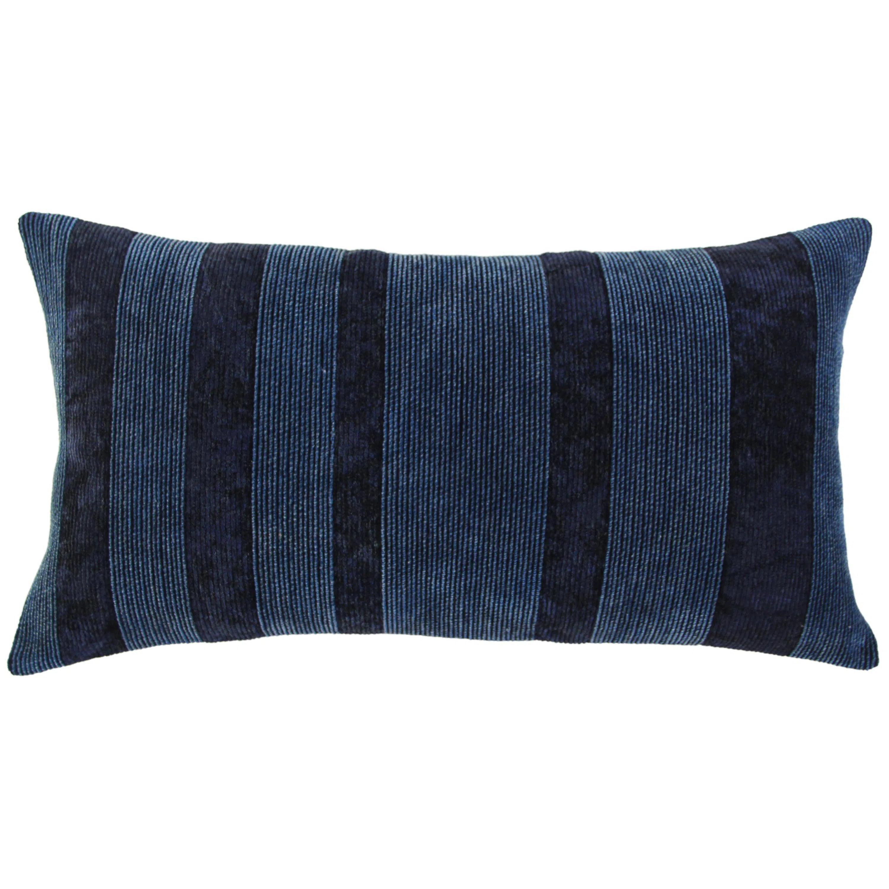 Solid Indigo Lumbar Pillow With Insert