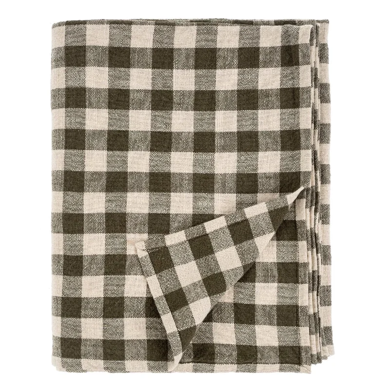 Olive Gingham Tablecloth