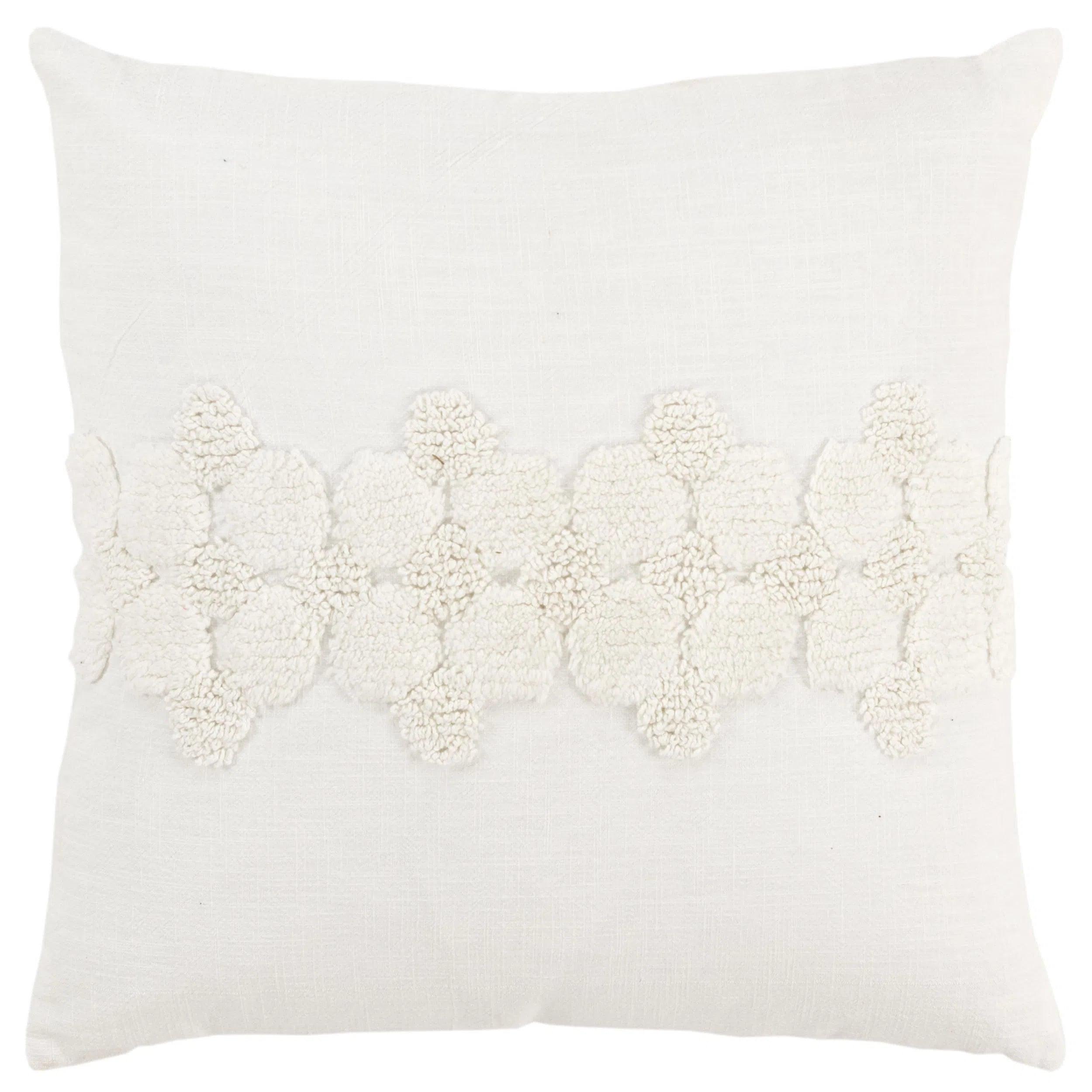 Tonal Geometric Ivory Pillow With Insert